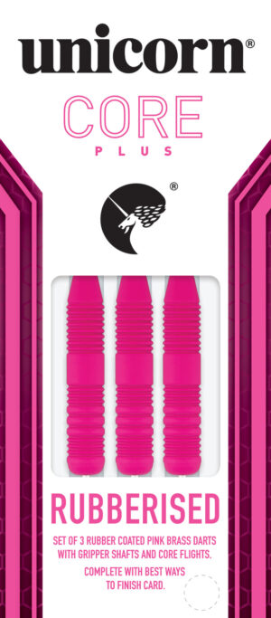 Unicorn Core Plus Pink Rubberised Steel Tip Darts